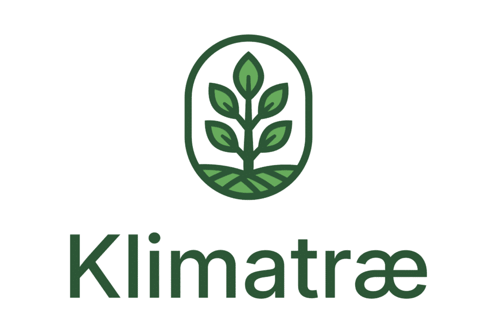 Klimatræ logo med grøn plante
